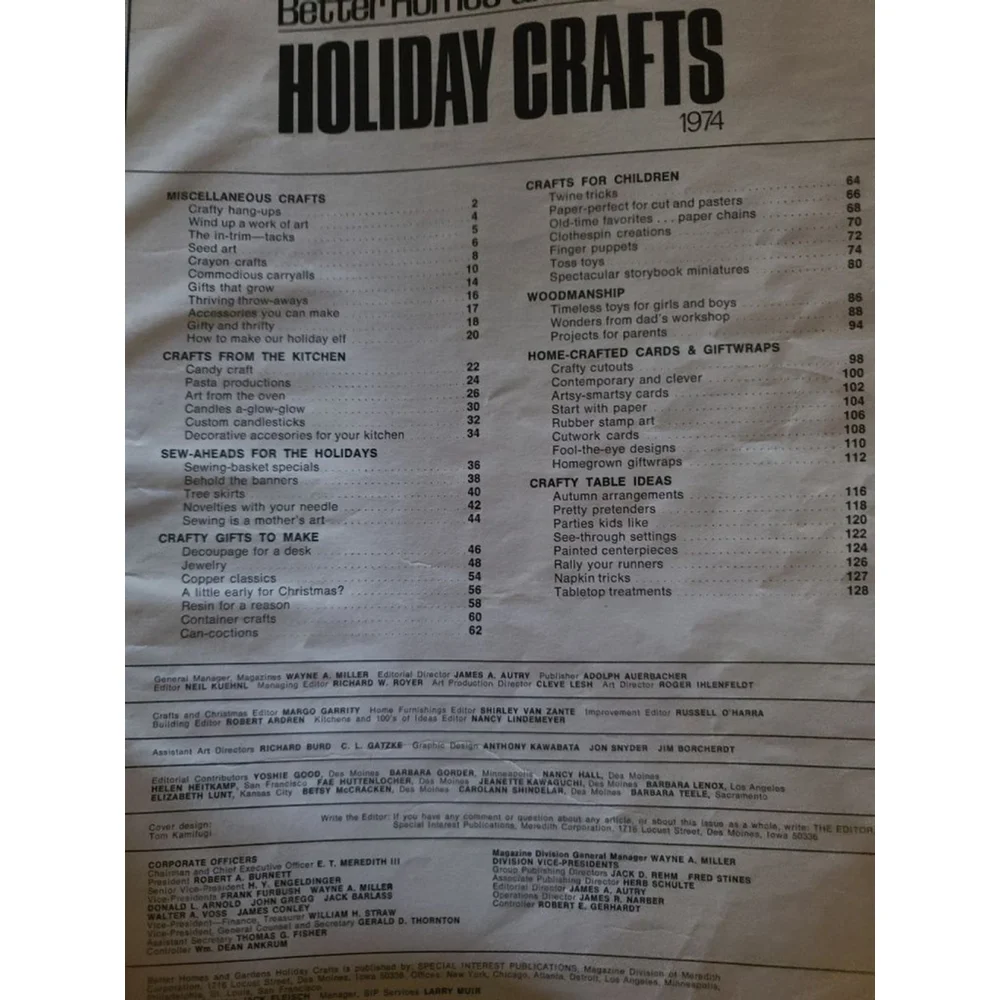 Vintage Better Homes & Gardens Holiday Crafts Magazine 1974